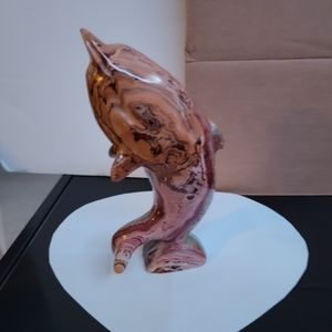 Vintage Carved Onyx Stone Dolphin Figurine paper weight